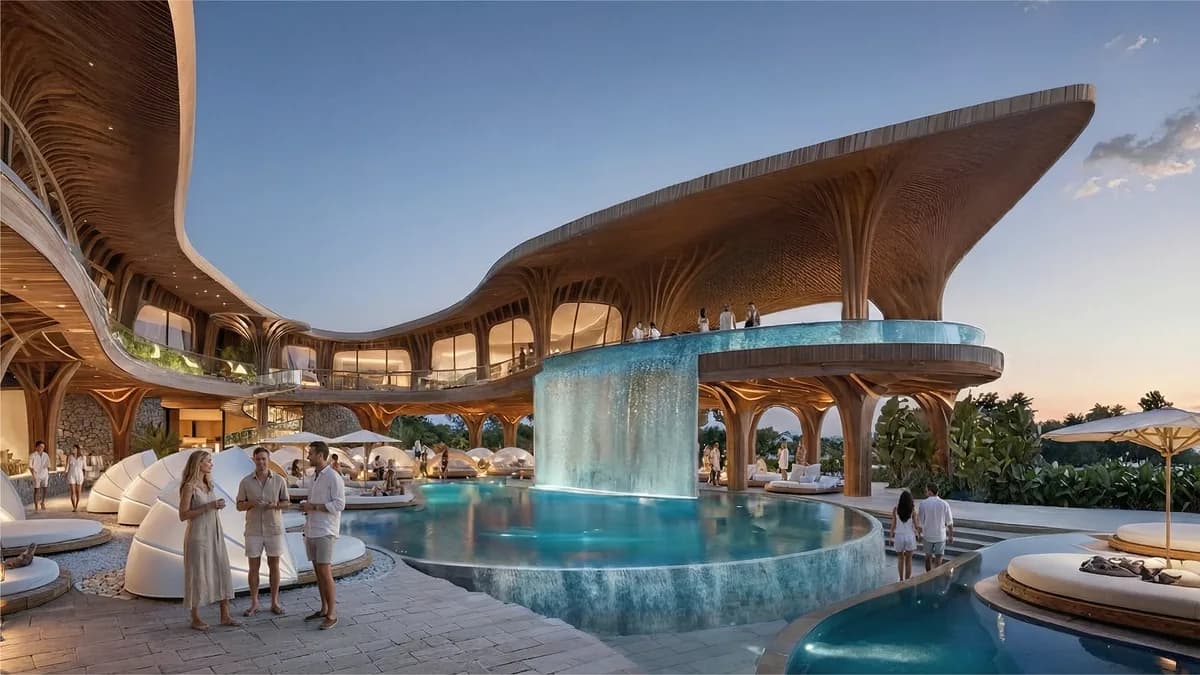 ELLE Resort & Beach Club, Seminyak — the lagoon and waterfall zone